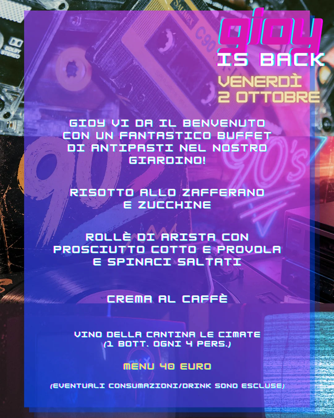 ✨GIOY - Venerdì 2 ottobre✨